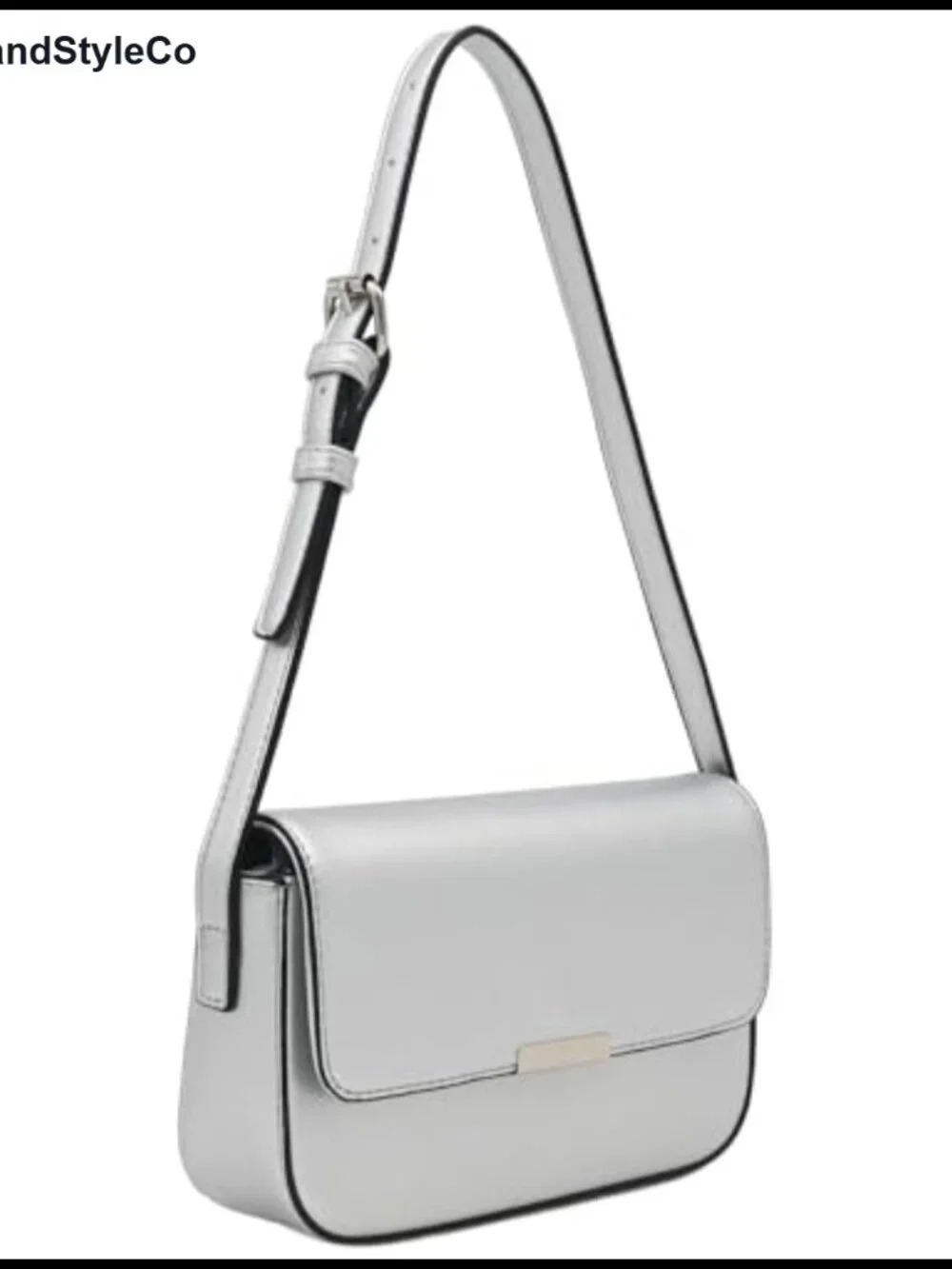 Faux Leather Mini Underarm Shoulder Bag with Flap Clasp & Adjustable Strap